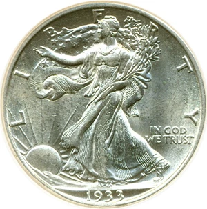 image for: 1933-S 50c DGS MS61 (Lightly Cleaned)