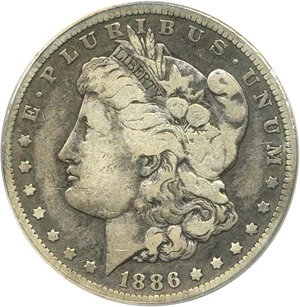 image for: Top 100 VAM: 1886-O $1 VAM 1A Clashed E ANACS F12 Details (Cleaned)