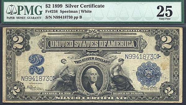 image for: Fr.258 1899 $2 Mechanics & Agriculture PMG VF25  [N99418730]