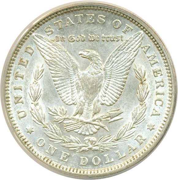 image for: Hot 50 VAM: 1885 $1 VAM 1B  Pitted Reverse ANACS AU55