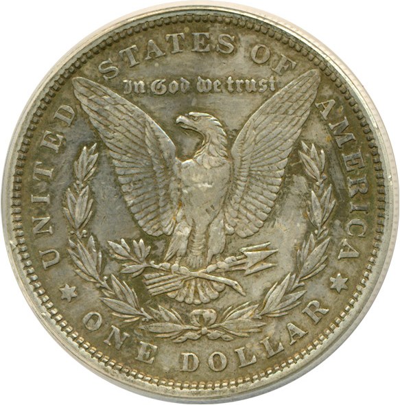image for: Top 100 VAM: 1880 $1 VAM 23  80/79 ANACS XF45 Details (Cleaned)