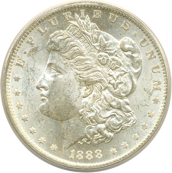 image for: Top 100 VAM: 1888-O $1 VAM 9  Doubled Arrows ANACS MS61 