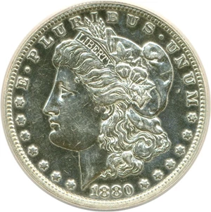 image for: Top 100 VAM: 1880-O $1 VAM 5 8/7 Crossbar ANACS AU50 Details (Polished)