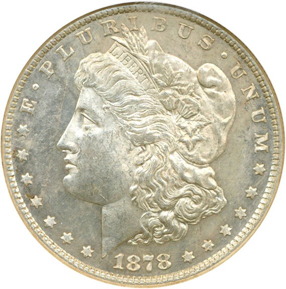 image for: 1878 8TF $1 VAM 10  Notched 7 NGC MS62