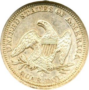 image for: 1854-O 25c Arrows NGC AU55