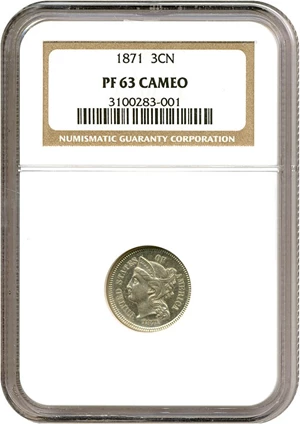 image for: 1871 3cN NGC Proof 63 Cameo