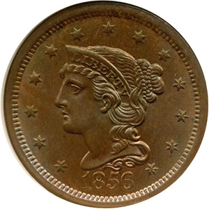 image for: 1856 1c Large NGC MS65 BN (N-14)