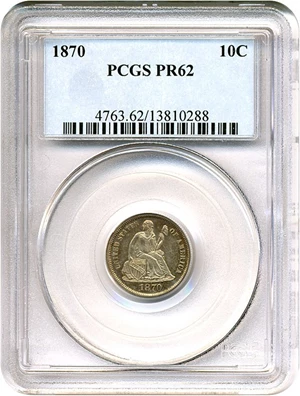 image for: 1870 10c PCGS Proof 62