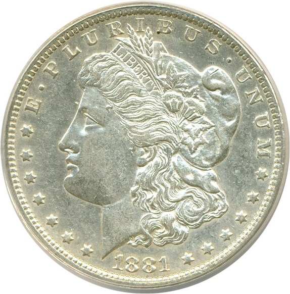 image for: Hot 50 VAM: 1881-O $1 VAM 27  Doubled Ear ANACS AU53