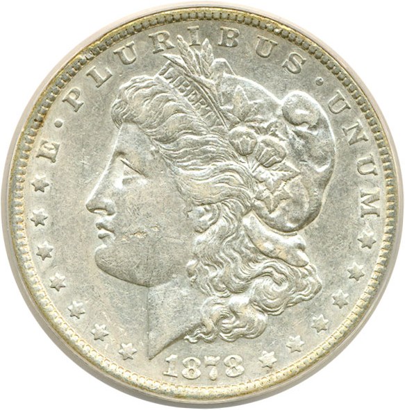 image for: 1878 7TF $1 VAM 185 ANACS XF45 Details (Cleaned)