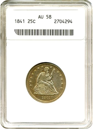 image for: 1841 25c ANACS AU58