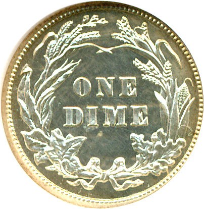 image for: 1908 10c  NGC Proof 65 Cameo