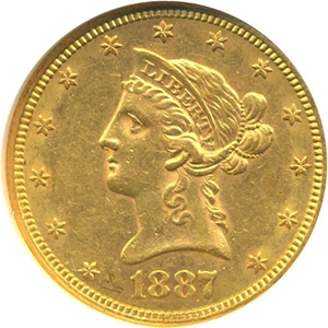 image for: 1887-S $10 NGC AU58