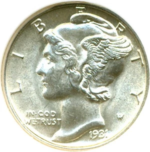 image for: 1931-S 10c DGS MS62