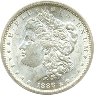 image for: Top 100 VAM: 1888 $1 VAM 11A Doubled Ear ANACS AU53