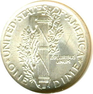 image for: 1919 10c DGS MS64 (Light Scratch Reverse)