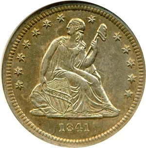 image for: 1841 25c ANACS AU58