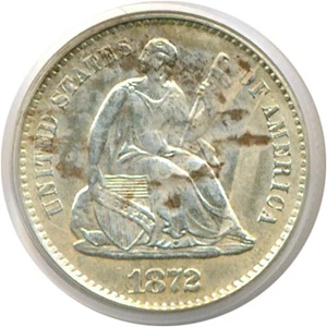 image for: 1872-S H10c Mintmark Above PCGS MS62
