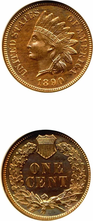 image for: 1890 1c NGC Proof 65 RD