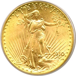 image for: 1910-D $20 PCGS MS65