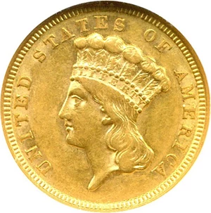 image for: 1854 $3 NGC AU55