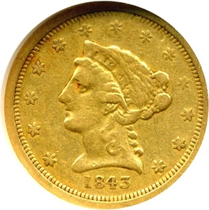 image for: 1843-O $2 1/2 Small Date NGC F15