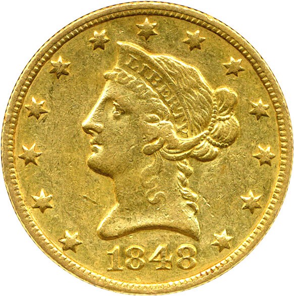 image for: 1848-O $10  NGC AU50 