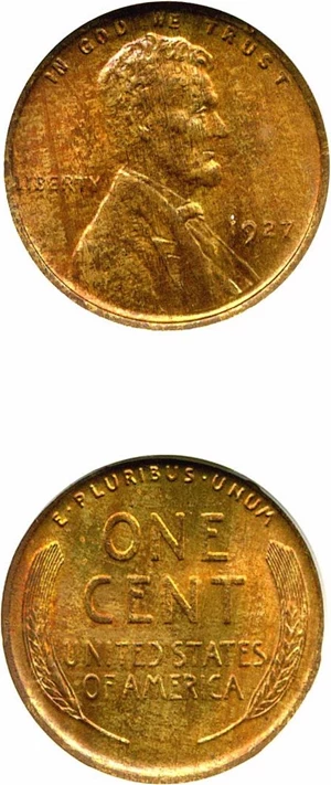 image for: 1927 1c ANACS MS65 RB