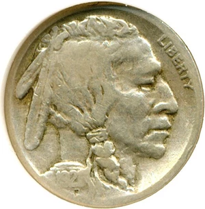 image for: 1921-S 5c FS-05-1921S-401; 2 Feathers DGS F15 (Lightly Cleaned, Light Scratch Obverse)