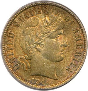 image for: 1914 10c PCGS/CAC MS66
