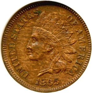 image for: 1865 1c Plain 5 DGS MS60 (FS-01-1865-1301, Snow-1, Lightly Cleaned, Light Corrosion)