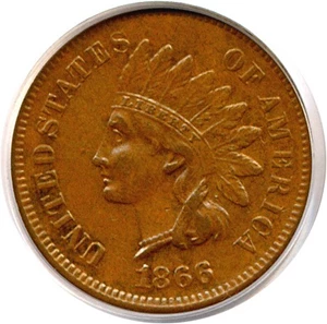 image for: 1866 1c PCGS XF45 BN