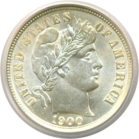 image for: 1900 10c  PCGS MS65