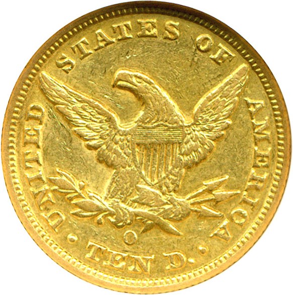 image for: 1848-O $10  NGC AU50 