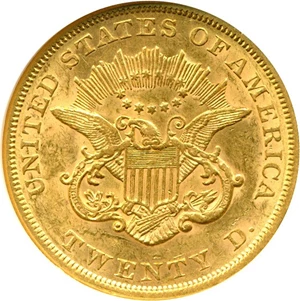 image for: 1854 $20 Small Date NGC AU58