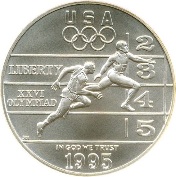 image for: 1995-D $1 Olympic Track & Field NGC MS70 