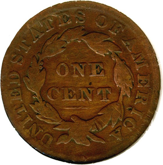 image for: 1829 1c Medium Letters, N-5 DGS VG8 (Cleaned, Damaged)