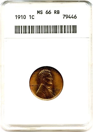 image for: 1910 1c ANACS MS66 RB