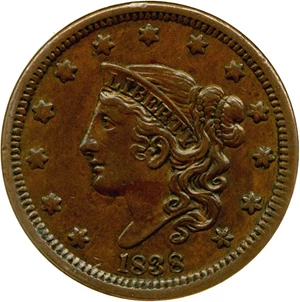 image for: 1838 1c N-6 DGS AU53