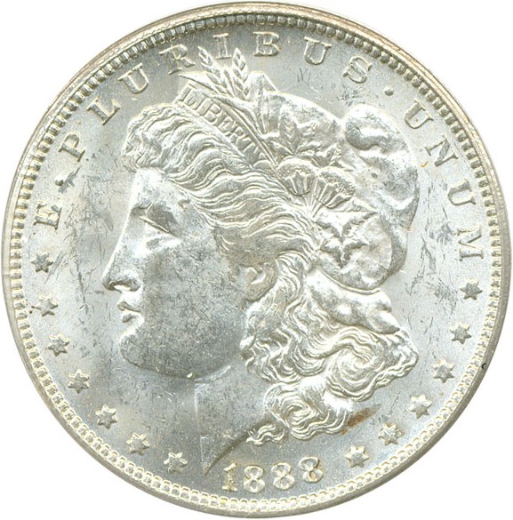 image for: Top 100 VAM: 1888-O $1 VAM 1A  Clashed E PCGS MS62