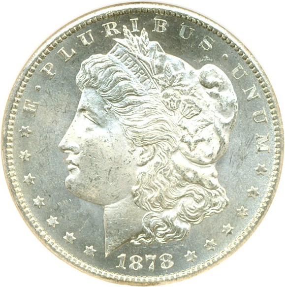 image for: Top 100 VAM: 1878-CC $1 VAM 11  Lines in Wing DGS MS63