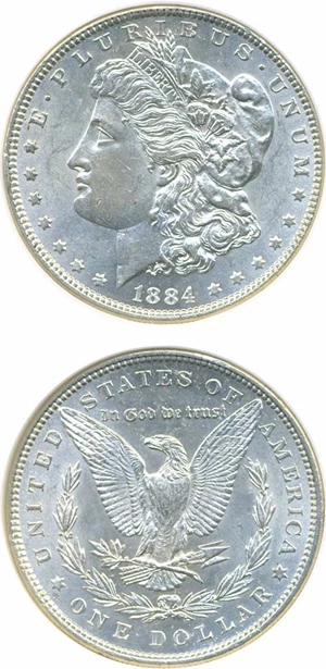 image for: Top 100 VAM: 1884 $1 VAM 4 Small Dot DGS MS61 (Lightly Cleaned)
