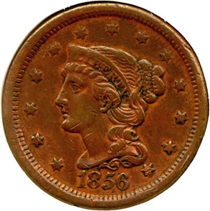 image for: 1856 1c Slanted 5 DGS XF45 (Cleaned, Scratched)