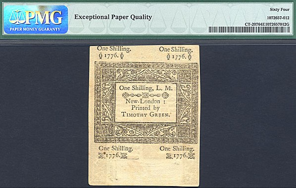 image for: Connecticut: Fr.CT207 1776 1s 19-Jun PMG Choice CU64 EPQ  [3513]