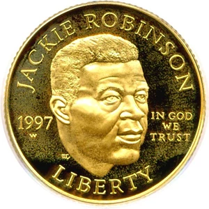 image for: 1997-W $5 Jackie Robinson PCGS Proof 68 DCameo