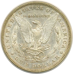 image for: Top 100 VAM: 1884 $1 VAM 3 Large Dot ANACS AU53