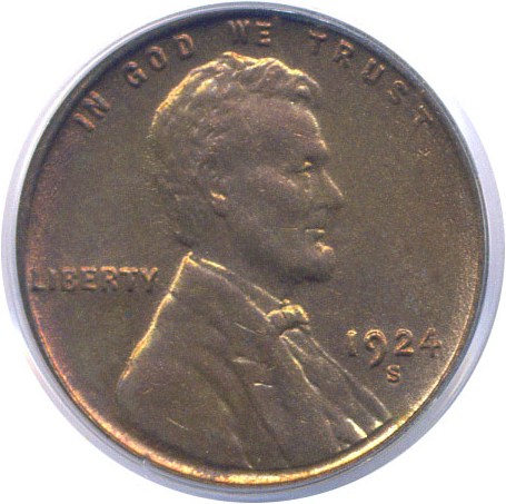 image for: 1924-S 1c  PCGS MS63 RB