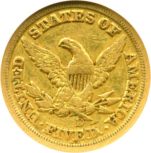 image for: 1851-D $5  NGC VF35 