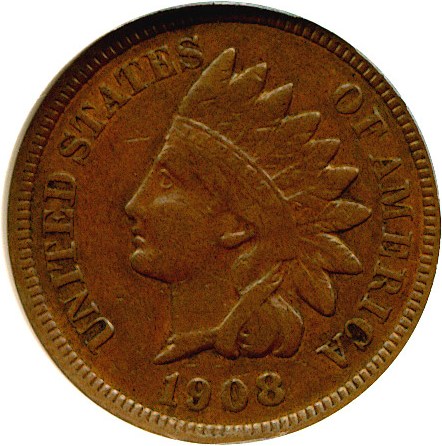 image for: 1908 1c DGS VF30 (Lightly Cleaned)