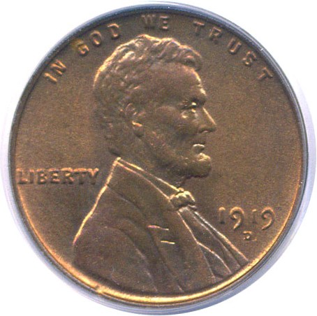 image for: 1919-D 1c  PCGS MS64 RB